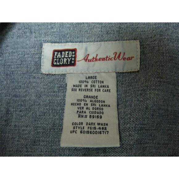 Vintage Denim Jean Jacket-Faded Glory-Large - Picture 3 of 3